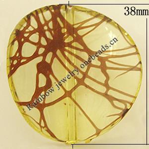 Transparent Acrylic Bead, Twist Flat Round 38mm Hole:2mm, Sold by Bag