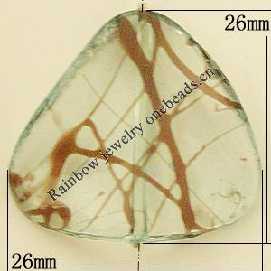 Transparent Acrylic Bead, Triangle 26x26mm Hole:1mm, Sold by Bag