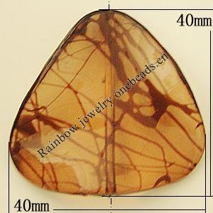 Transparent Acrylic Bead, Triangle 40x40mm Hole:1mm, Sold by Bag