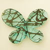 Transparent Acrylic Bead, Butterfly 47x34mm Hole:2mm, Sold by Bag