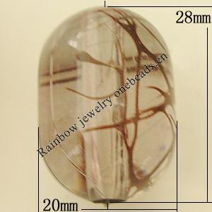 Transparent Acrylic Bead, Oval 28x20mm Hole:5mm, Sold by Bag