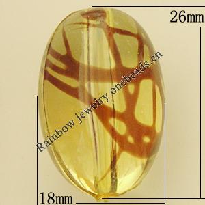Transparent Acrylic Bead, Oval 26x18mm Hole:1.5mm, Sold by Bag