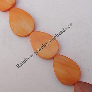 Natural Shell Beads, Teardrop 18x13x3mm Hole:About 1mm, Sold by 16-inch Strand