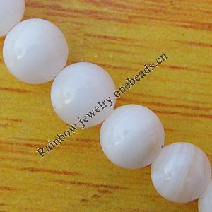 Natural Shell Beads, Round 6mm Hole:About 1mm, Sold by 16-inch Strand