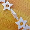 Natural Shell Beads, Star Outside Diameter:21mm, Inside Diameter:6mm, Sold by 16-inch Strand