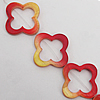 Paint (Spray-paint) Shell Beads, Flower Outside Diameter:33mm Inside Diameter:21mm, Sold per 16-Inch Strand