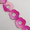 Paint (Spray-paint) Shell Beads, Flower Outside Diameter:28mm Inside Diameter:10mm, Sold per 16-Inch Strand