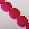 Paint (Spray-paint) Shell Beads, Flat Round 30x4mm Hole:About 1mm Sold per 16-Inch Strand