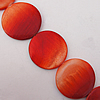 Paint (Spray-paint) Shell Beads, Flat Round 30x4mm Hole:About 1mm Sold per 16-Inch Strand