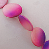 Paint (Spray-paint) Shell Beads, Flat Round 25x4mm Hole:About 1mm Sold per 16-Inch Strand