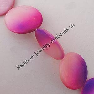 Paint (Spray-paint) Shell Beads, Flat Round 25x4mm Hole:About 1mm Sold per 16-Inch Strand