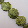  Paint (Spray-paint) Shell Beads, Flat Round 20x4mm Hole:About 1mm, Sold 16-Inch Strand