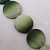  Paint (Spray-paint) Shell Beads, Flat Round 25x3.5mm Hole:About 1mm, Sold 16-Inch Strand