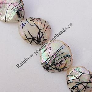 AB Color Shell Beads, 11-25mm Hole:About 1mm, Sold by 16-inch Strand