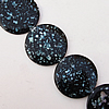  Paint (Spray-paint) Shell Beads, Flat Round 25x3mm Hole:About 1mm, Sold 16-Inch Strand