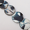  Paint (Spray-paint) Shell Beads, Flat Round 15-30mm Hole:About 1mm, Sold 16-Inch Strand