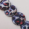  Paint (Spray-paint) Shell Beads, Flat Round 15-30mm Hole:About 1mm, Sold 16-Inch Strand