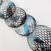  Paint (Spray-paint) Shell Beads, Flat Round 15-30mm Hole:About 1mm, Sold 16-Inch Strand