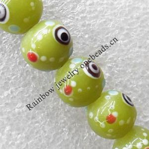 Lampwork Beads, Round 10mm Hole:About 1.5mm, Sold by PC