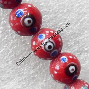 Lampwork Beads, Round 10mm Hole:About 1.5mm, Sold by PC