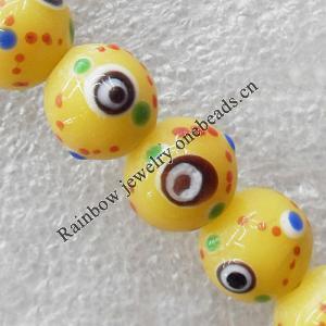 Lampwork Beads, Round 10mm Hole:About 1.5mm, Sold by PC