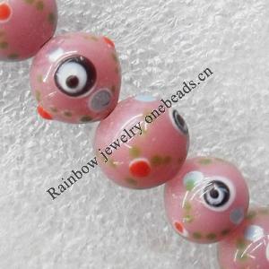 Lampwork Beads, Round 10mm Hole:About 1.5mm, Sold by PC