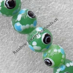 Lampwork Beads, Round 10mm Hole:About 1.5mm, Sold by PC