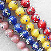 Lampwork Beads, Mix Color Round 10mm Hole:About 1.5mm, Sold by Group