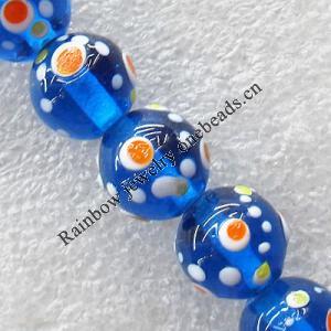 Lampwork Beads, Round 14mm Hole:About 1.5mm, Sold by PC