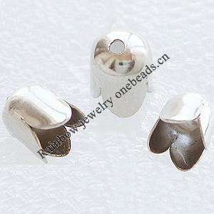 Jewelry Terminators, Cord End Caps, Iron, Lead-free, 7mm long, 5mm wide, Hole: about 1.5mm, Sold by bag