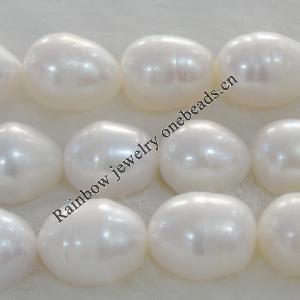 Pearl, cultured freshwater, Rice Shape 12x9mm Hole:About 0.1mm，Sold per 16-inch strand.