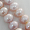 Pearl, cultured freshwater, Button 11-12mm Hole:About 0.1mm，Sold per 16-inch strand.