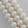 Pearl, cultured freshwater, Button 11-12mm Hole:About 0.1mm，Sold per 16-inch strand.