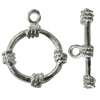 Copper Toggle Clasps Jewelry Findings Lead-free Platina Plated, Loop:20x17mm Bar:21x8mm Hole:2mm, Sold by Bag