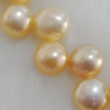 Pearl, cultured freshwater, Button 8x5mm Hole:About 0.1mm，Sold per 16-inch strand.