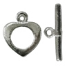 Copper Toggle Clasps Jewelry Findings Lead-free Platina Plated, Loop:13x12mm Bar:17mm Hole:2mm, Sold by Bag