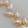 Pearl, cultured freshwater, Teardrop 12x8mm Hole:About 0.1mm，Sold per 16-inch strand.