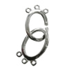 Copper Toggle Clasps Jewelry Findings Lead-free Platina Plated, 20x12mm Hole:1mm, Sold by Bag