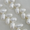 Pearl, cultured freshwater, Teardrop 6x8.5mm Hole:About 0.1mm，Sold per 16-inch strand.