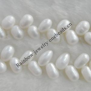 Pearl, cultured freshwater, Teardrop 9-10mm Hole:About 0.1mm，Sold per 16-inch strand.