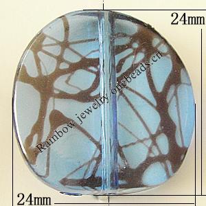 Transparent Acrylic Bead, 24x24mm Hole:1mm, Sold by Bag