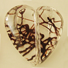 Transparent Acrylic Bead, Heart 32x30mm Hole:0.5mm, Sold by Bag