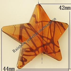 Transparent Acrylic Bead, Star 42x44mm Hole:1.5mm, Sold by Bag