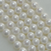 Pearl, cultured freshwater, Round 9-10mm Hole:About 0.1mm，Sold per 16-inch strand.