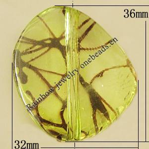 Transparent Acrylic Bead, Nugget 36x32mm Hole:2mm, Sold by Bag