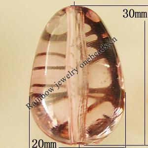 Transparent Acrylic Bead, Nugget 30x20mm Hole:2mm, Sold by Bag