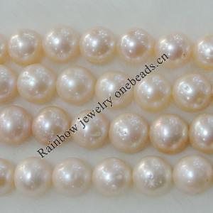 Pearl, cultured freshwater, Round 10-11mm Hole:About 0.1mm，Sold per 16-inch strand.