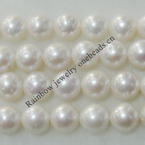 Pearl, cultured freshwater, Round 10-11mm Hole:About 0.1mm，Sold per 16-inch strand.