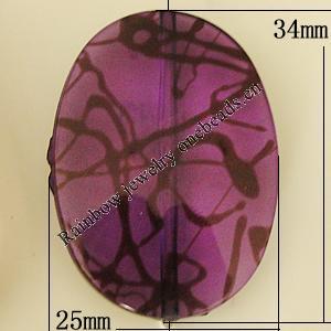 Transparent Acrylic Bead, Nugget 25x34mm Hole:1mm, Sold by Bag