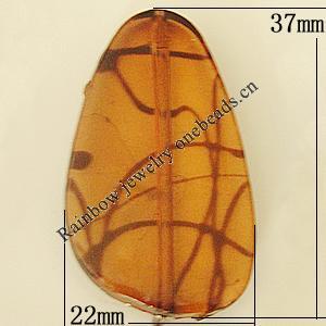 Transparent Acrylic Bead, Nugget 37x22mm Hole:1mm, Sold by Bag